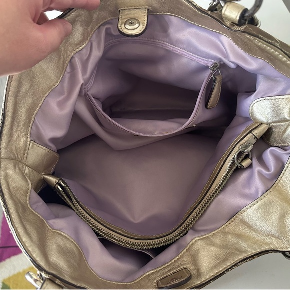 Coach Y2K Tan, Brown and Gold Alexandra Bag with Dusty. - Picture 13 of 16